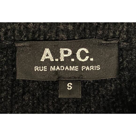 A.P.C. Rue Madame Paris Women's Italian Merino Wool Turtleneck Poncho Fringe Hem - Picture 7 of 8